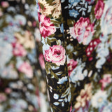 Retro Black Floral Poplin - Ribes y Casals