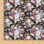 Retro Black Floral Poplin - Ribes y Casals