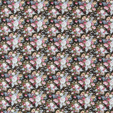 Retro Black Floral Poplin - Ribes y Casals