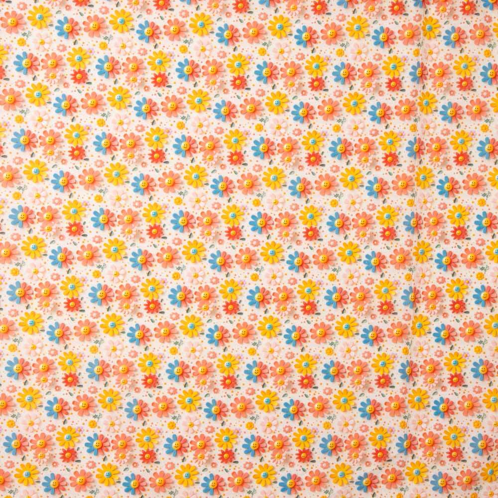 Poplin Cotton Acid Flowers - Ribes y Casals