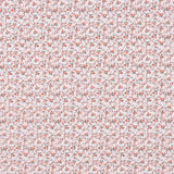 Coral-Raw Cotton Poplin with Little Flowers - Ribes y Casals