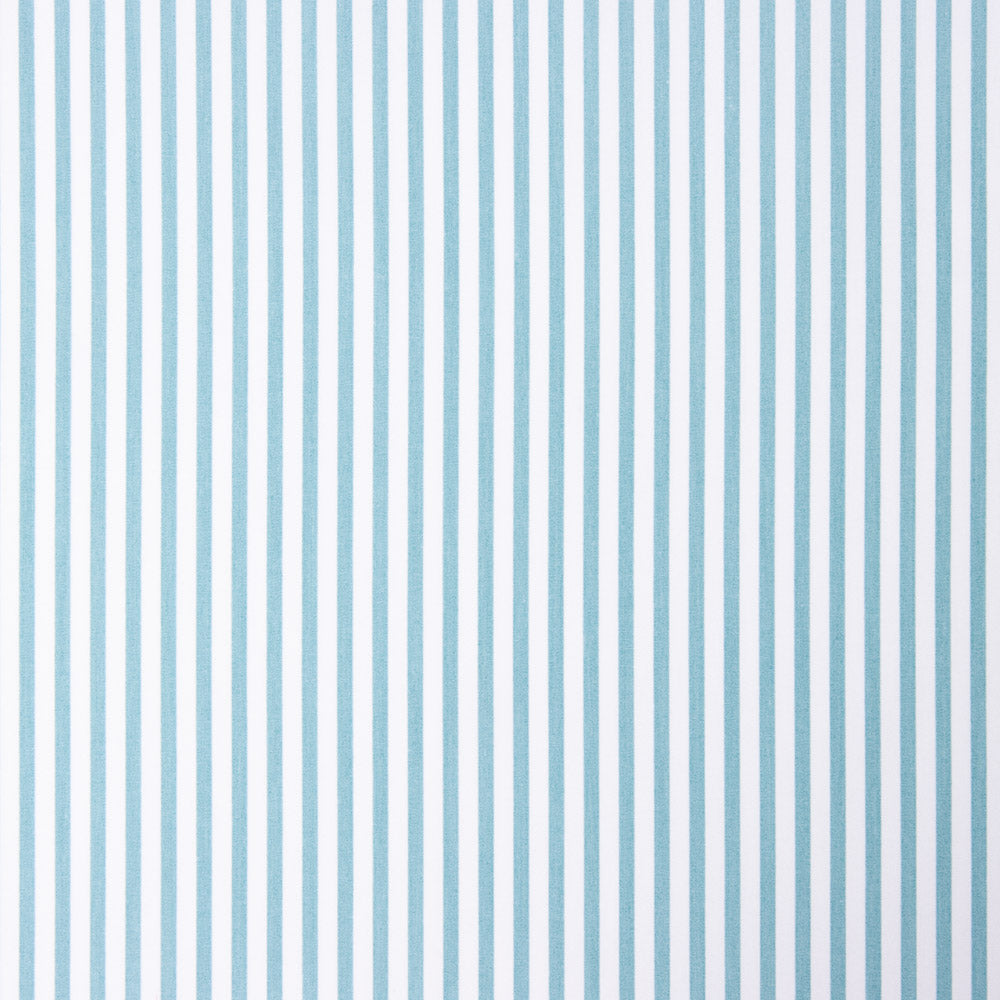 Turquoise Striped Organic Cotton Poplin - Ribes y Casals