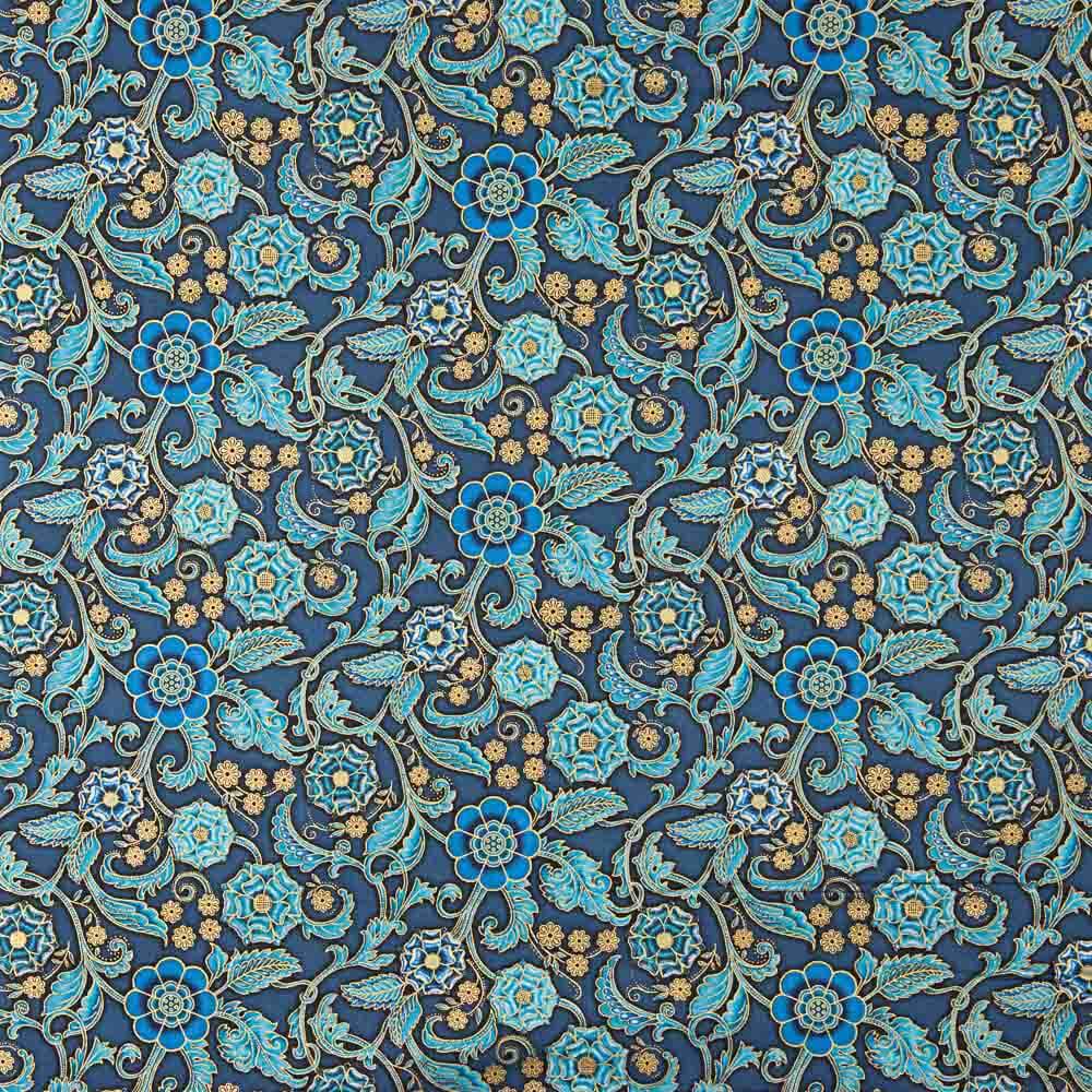 American Patchwork Turquoise Flowers - Ribes y Casals