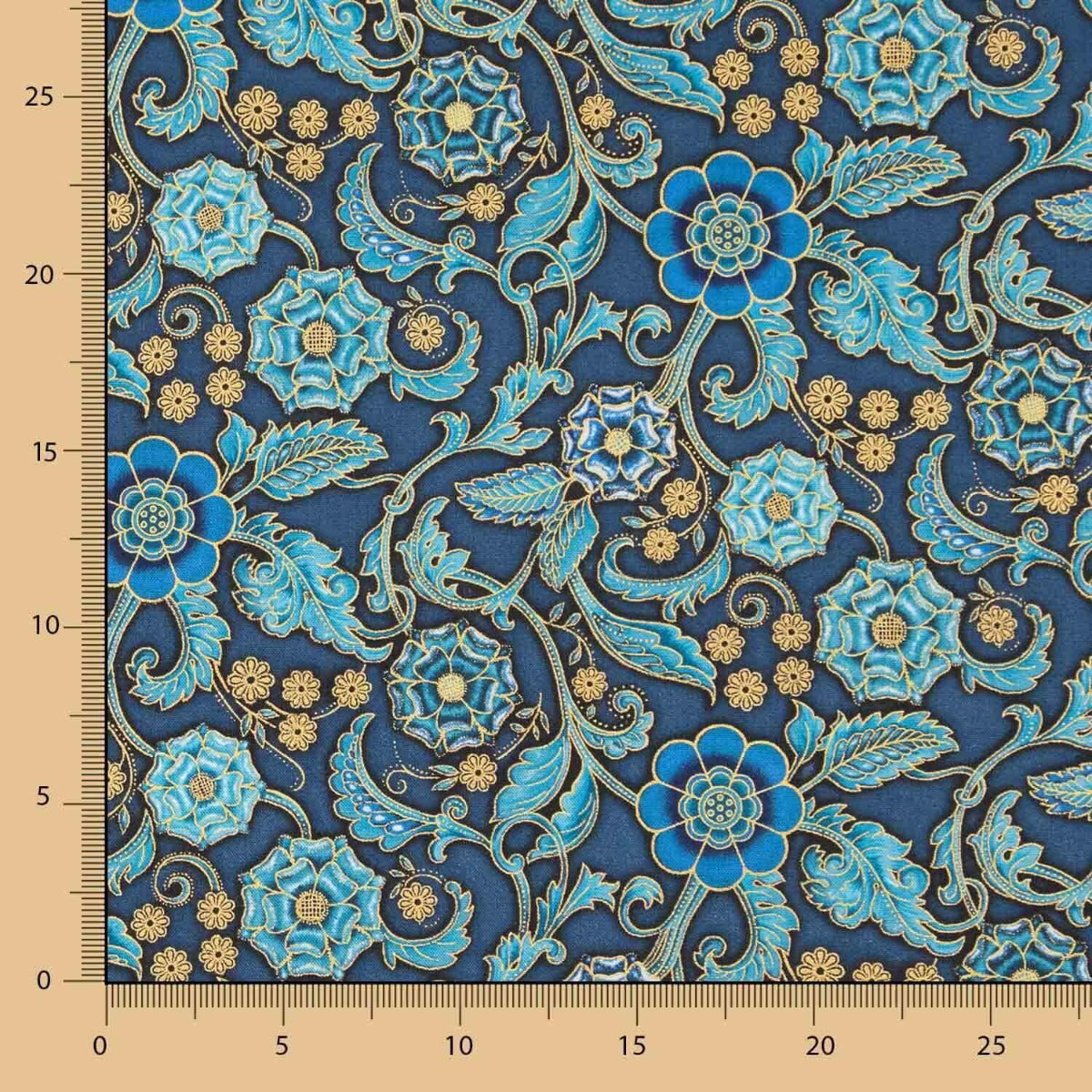 American Patchwork Turquoise Flowers - Ribes y Casals