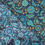 Retal Patchwork Americano Flores Turquesa 140x140 cm - Ribes y Casals