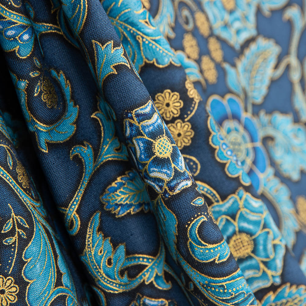 American Patchwork Turquoise Flowers - Ribes y Casals