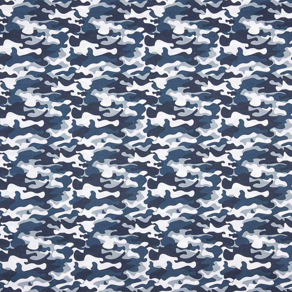 Blue Gray Camouflage Poplin - Ribes y Casals