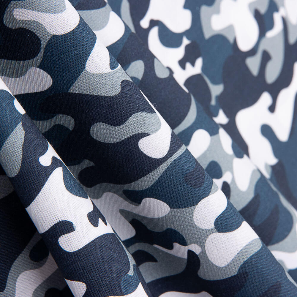 Blue Gray Camouflage Poplin - Ribes y Casals