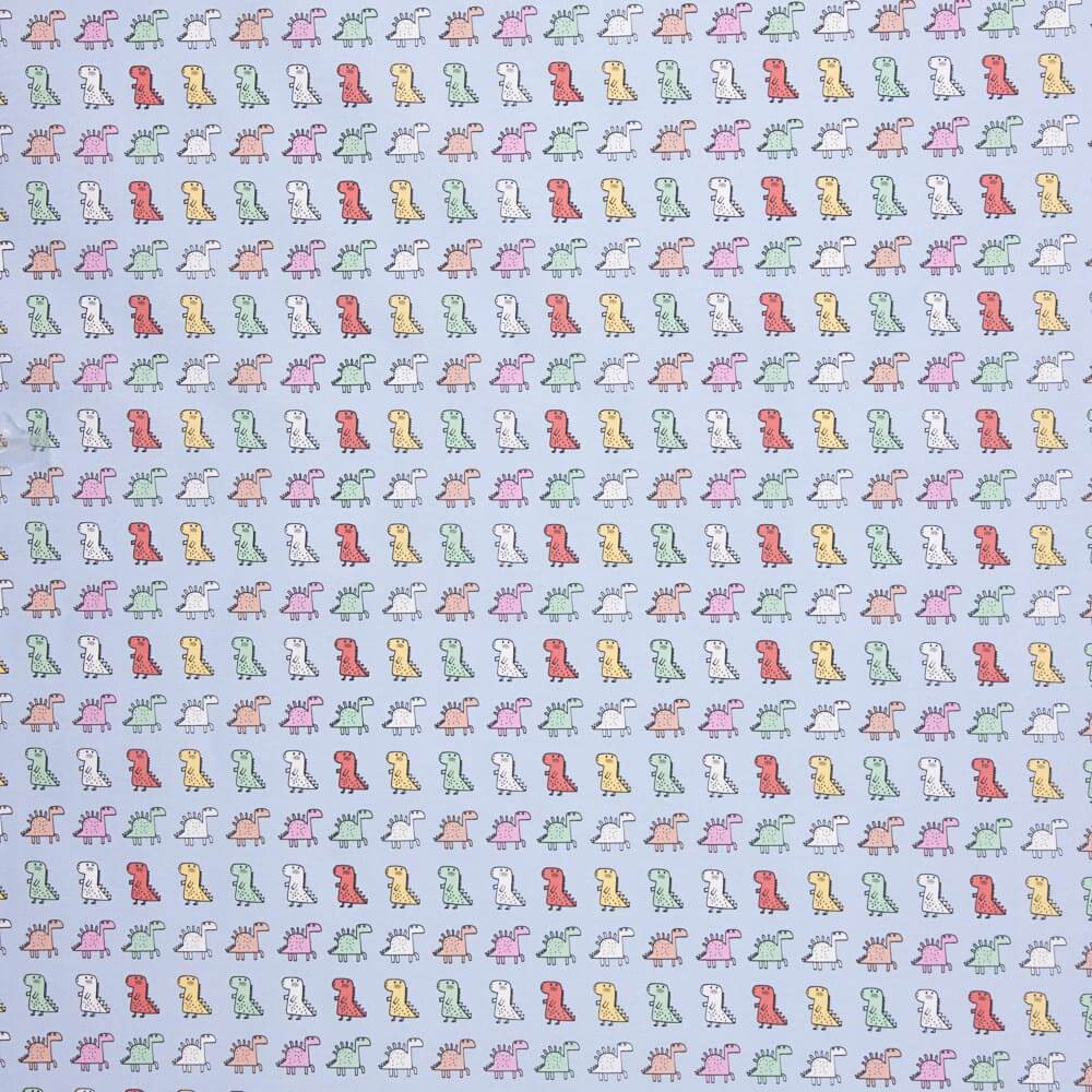 Dinos Sky Blue Poplin Cotton - Ribes y Casals