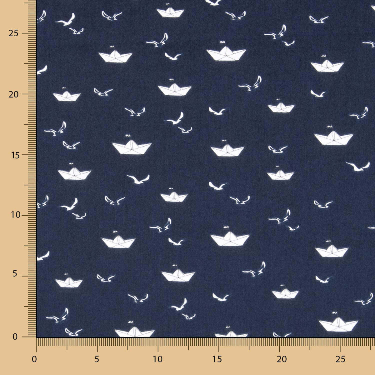 Sailor Boats Cotton Poplin Fabric - Ribes y Casals