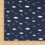 Sailor Boats Cotton Poplin Fabric - Ribes y Casals