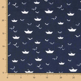 Sailor Boats Cotton Poplin Fabric - Ribes y Casals