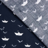 Sailor Boats Cotton Poplin Fabric - Ribes y Casals