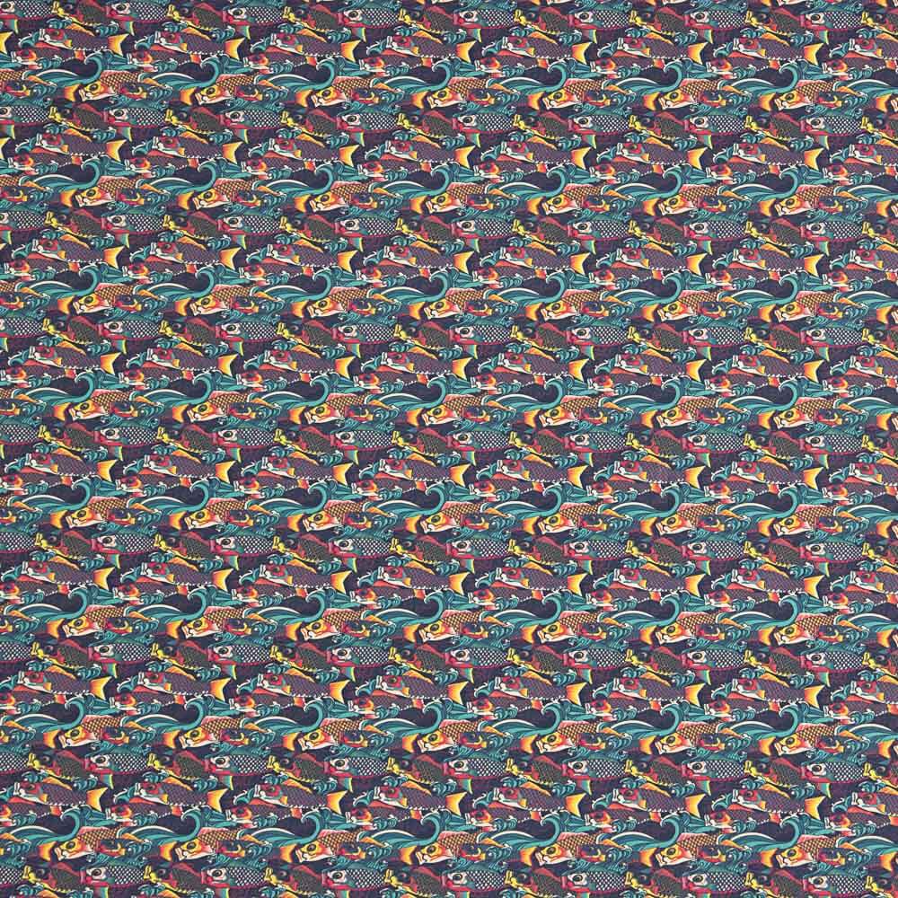 Green Koi Fish Cotton Poplin - Ribes y Casals