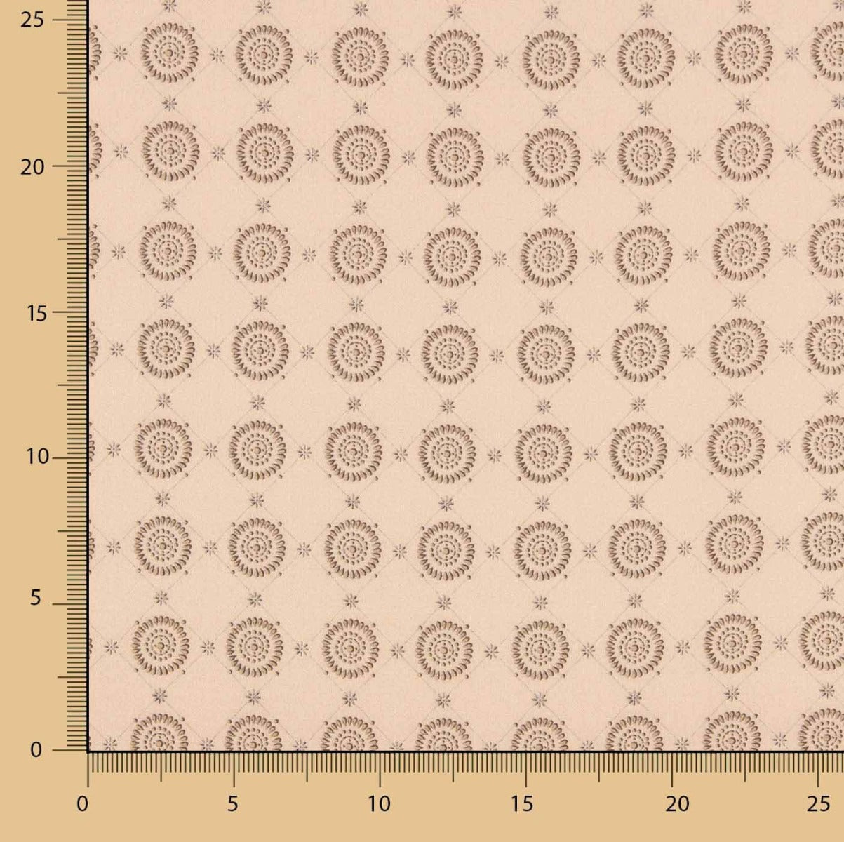 Printed Cotton-Spandex Poplin Fabric with Beige Geometric Design - Ribes y Casals