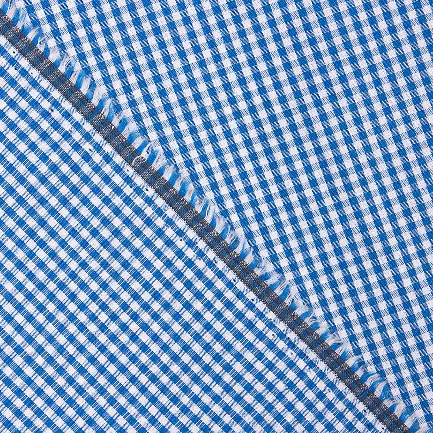 Mini Blue Check Cotton Poplin - Ribes y Casals