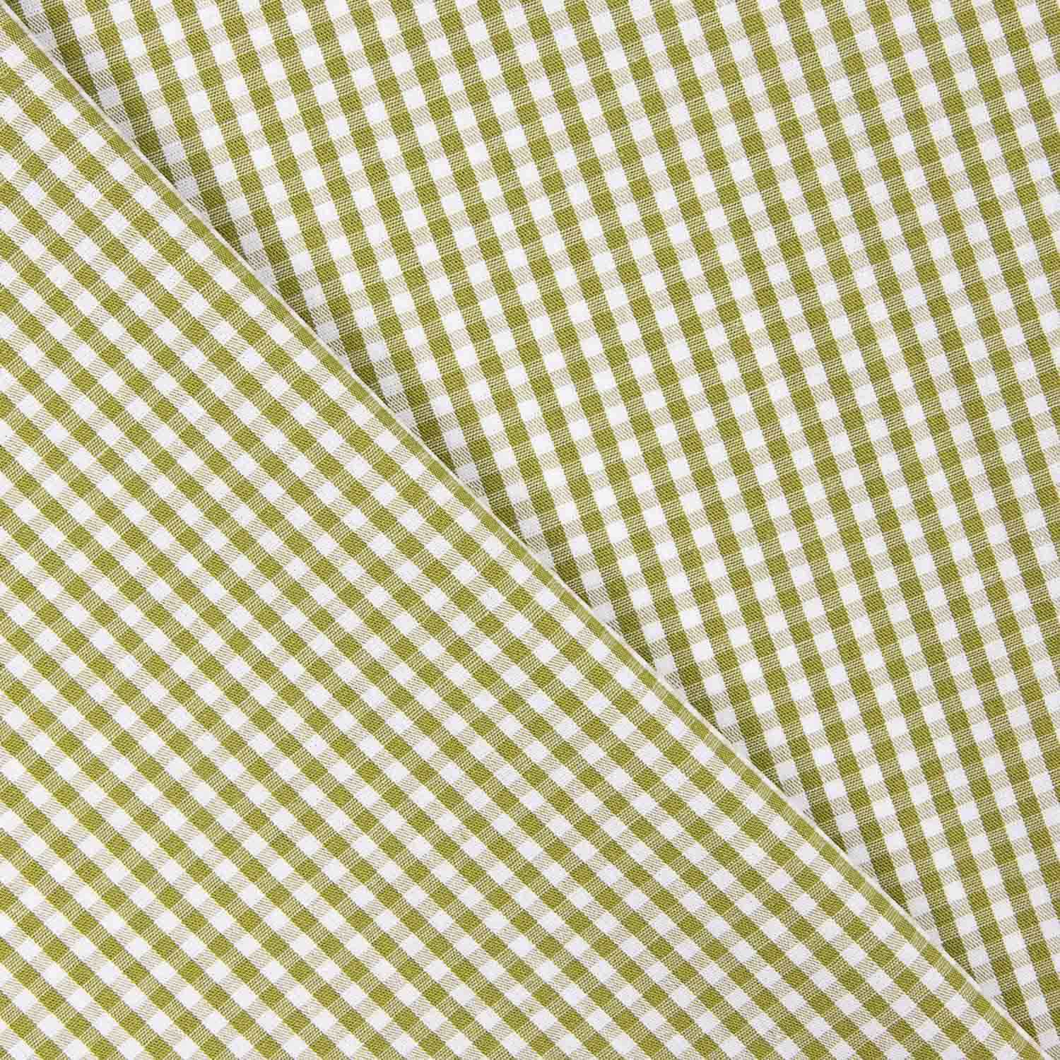 Mini Olive Green Checked Cotton Poplin - Ribes y Casals