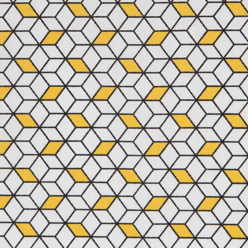 Yellow Cubic Cotton Poplin - Ribes y Casals
