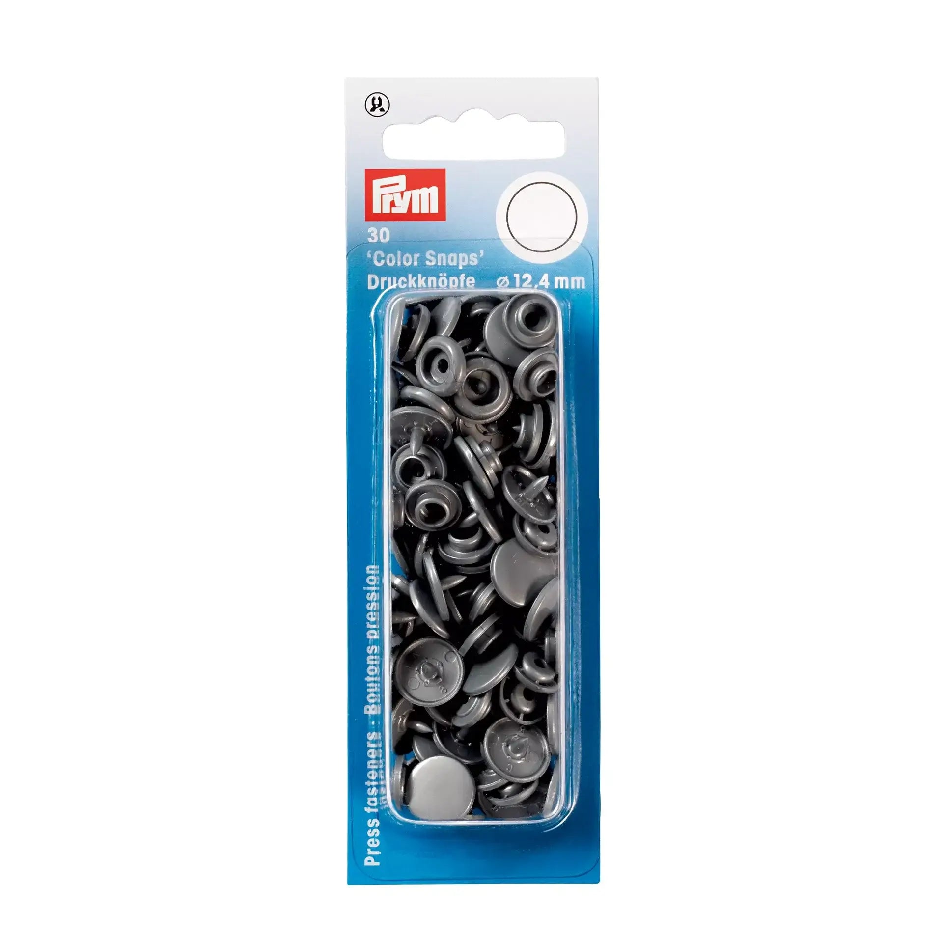 Prym Color Snaps 12.4 mm Silver Grey Press studs - Ribes y Casals