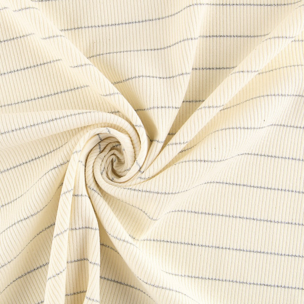 Ribbed Jersey Lurex Silver - Ribes y Casals