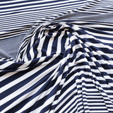 Ribbed Viscose Mesh Stripes Navy - Ribes y Casals