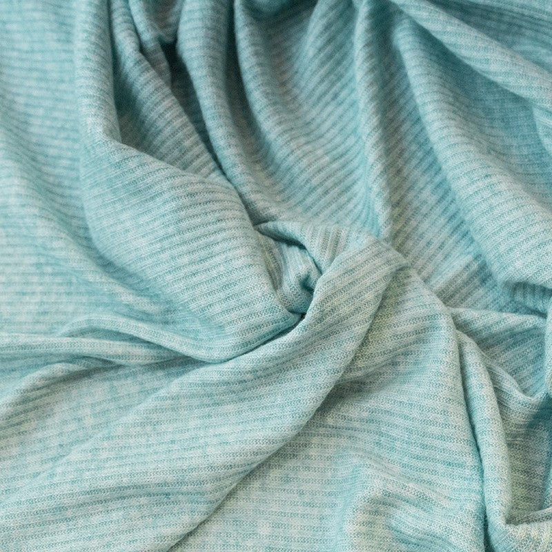 Ribbed Viscose Mesh Aqua - Ribes y Casals