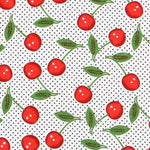Cotton Jersey Cherry Dots White - Ribes y Casals