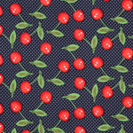 Cherry Dots Cotton Jersey Navy - Ribes y Casals