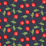Cherry Dots Cotton Jersey Navy - Ribes y Casals