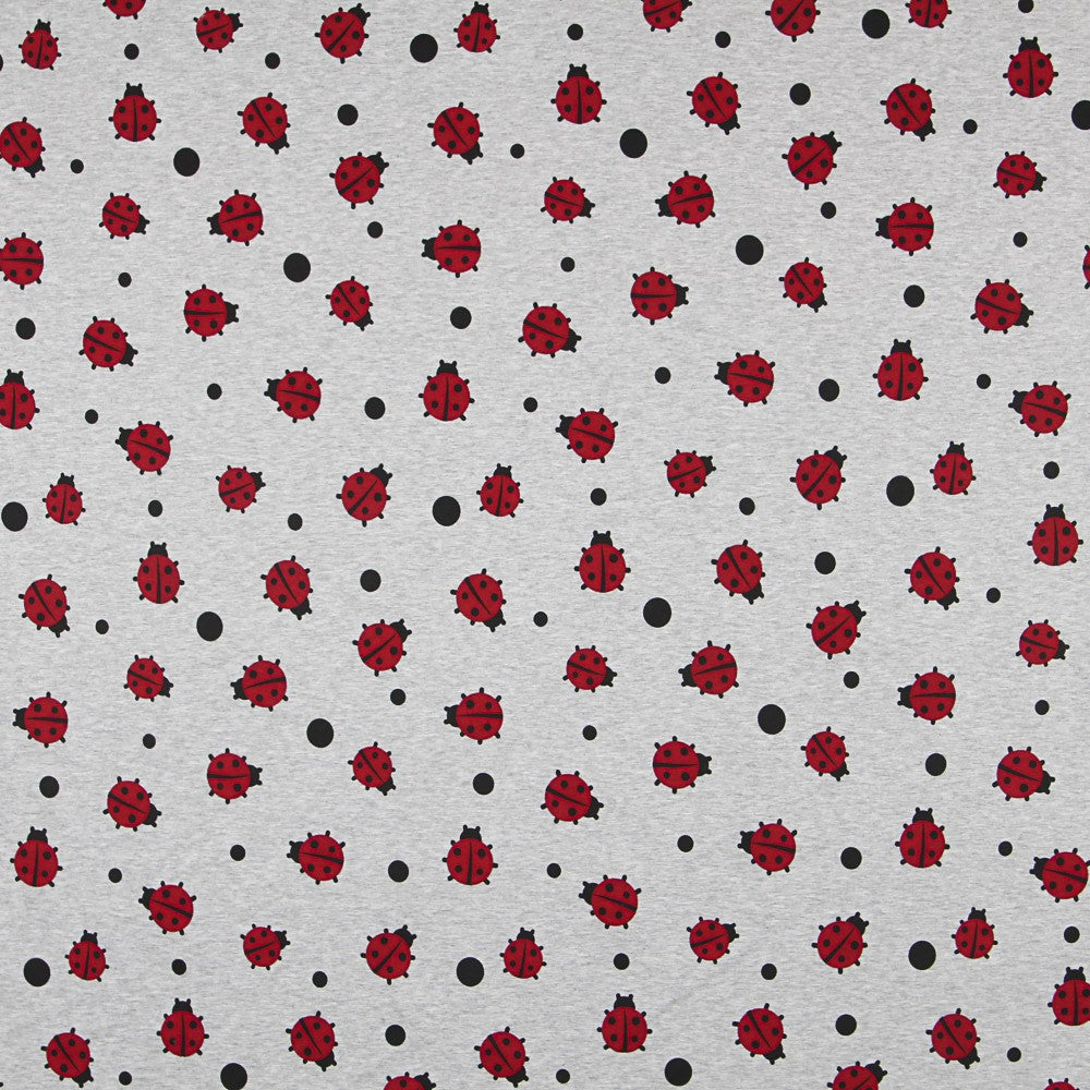 Gray Ladybug Minky Fabric - Ribes y Casals
