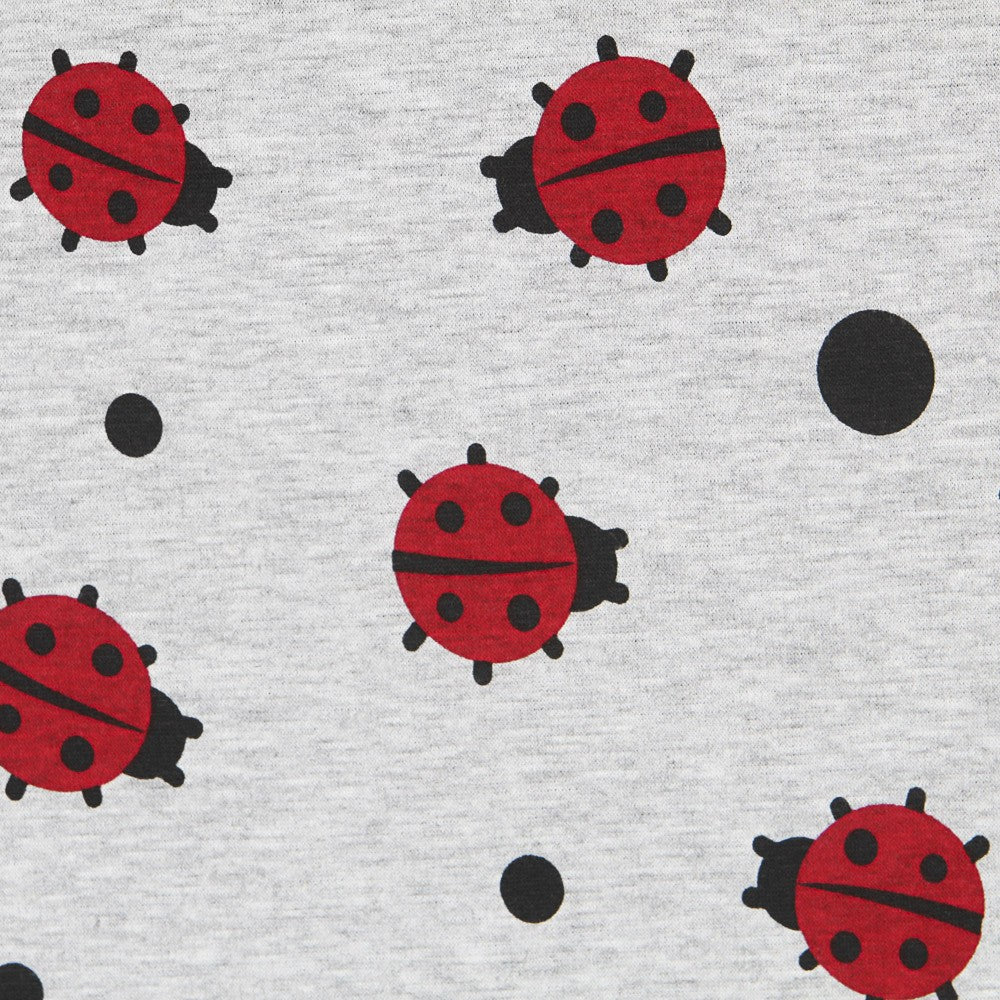 Gray Ladybug Minky Fabric - Ribes y Casals