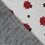 Gray Ladybug Minky Fabric - Ribes y Casals
