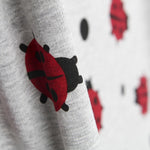 Gray Ladybug Minky Fabric - Ribes y Casals