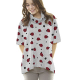 Gray Ladybug Minky Fabric - Ribes y Casals