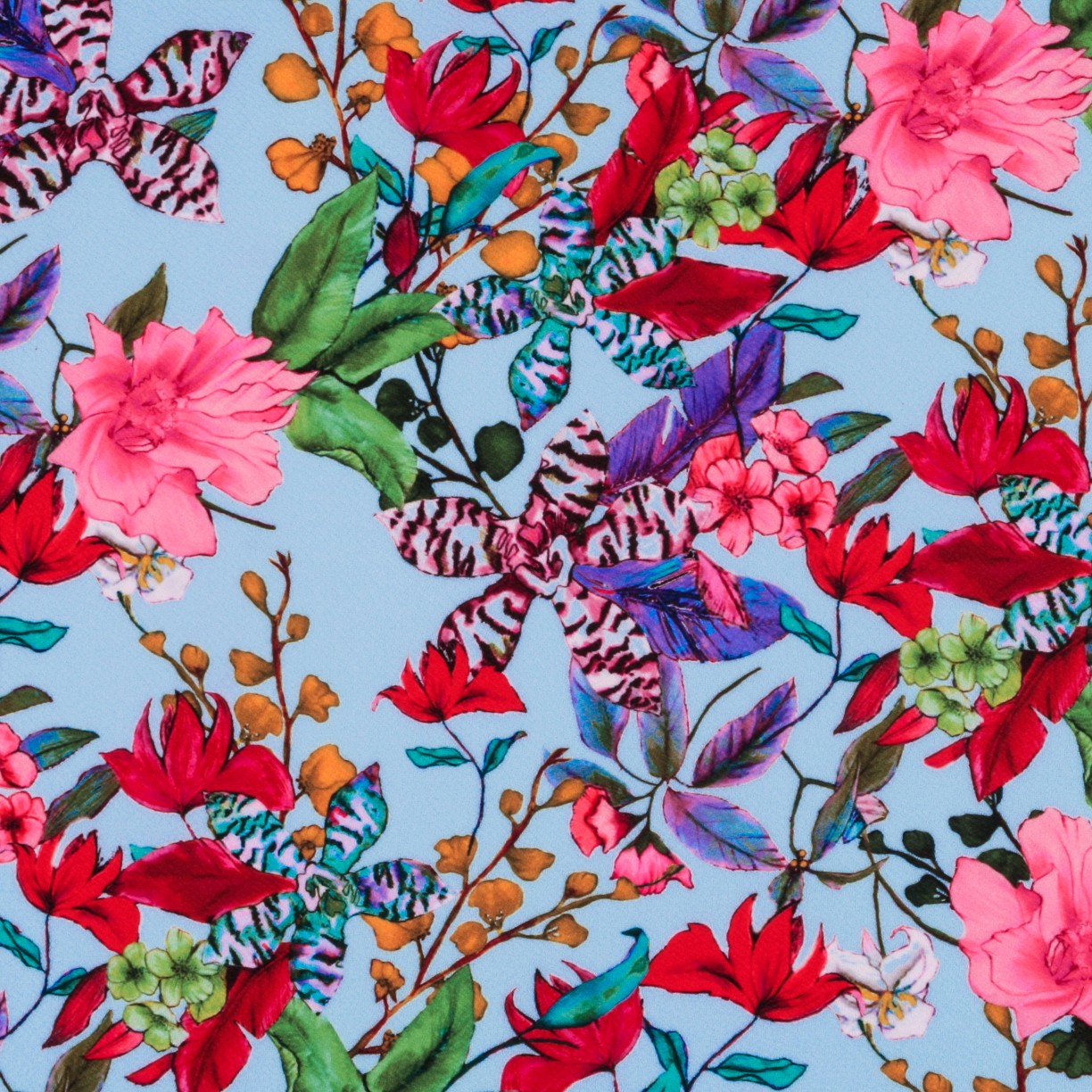 Mesh Crepe Tropical Aqua - Ribes y Casals