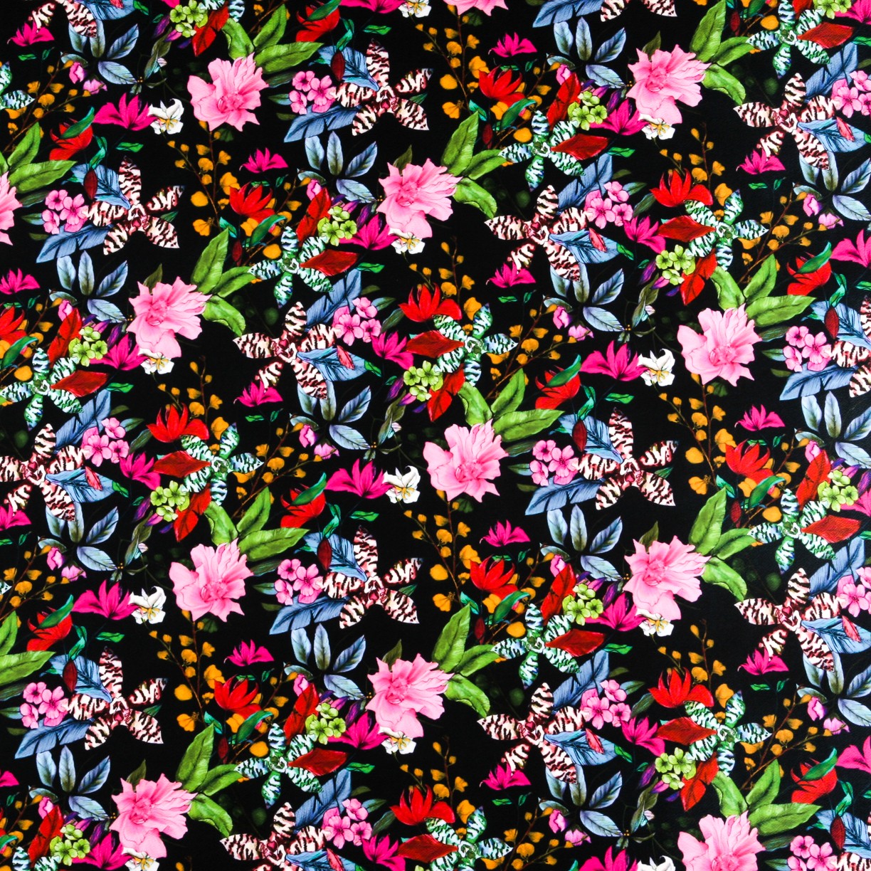 Mesh Crepe Tropical Black - Ribes y Casals