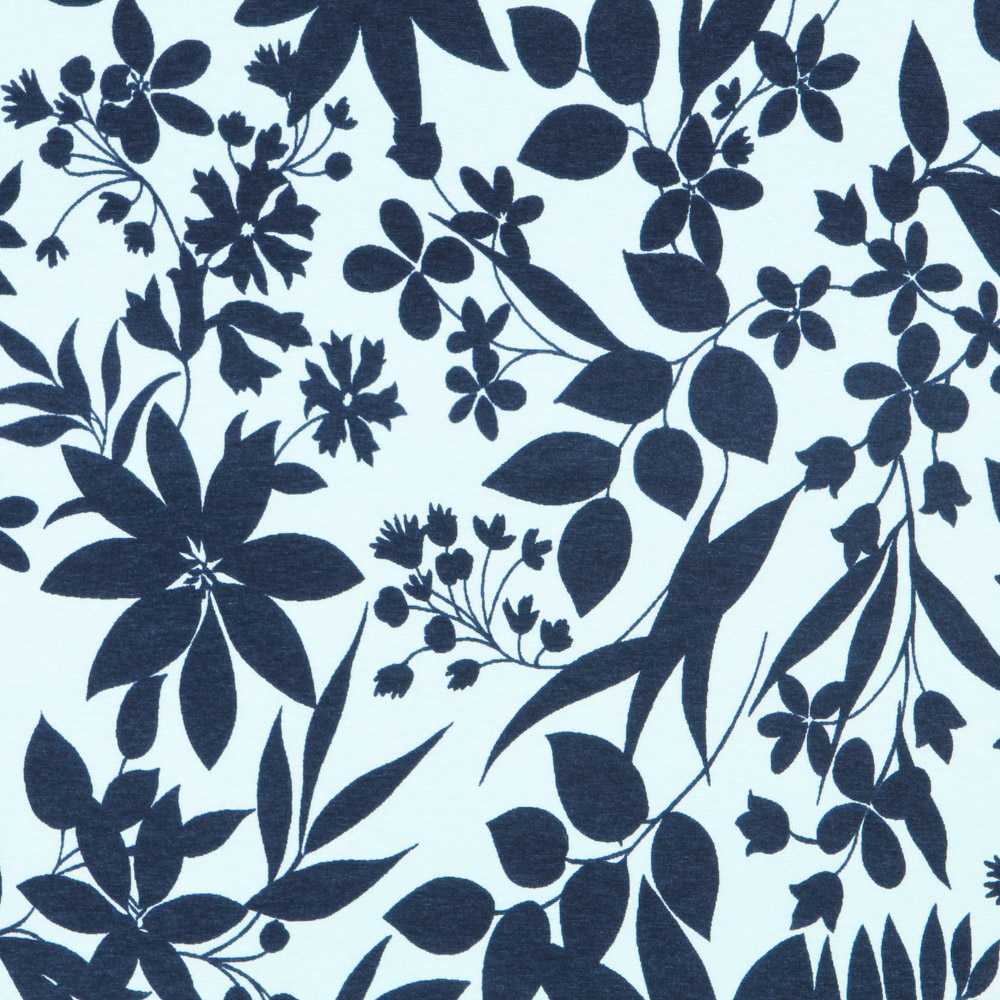 Knit French Terry Floral Aqua - Ribes y Casals