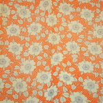Fine Knitted Lycra Flower Background Orange - Ribes y Casals
