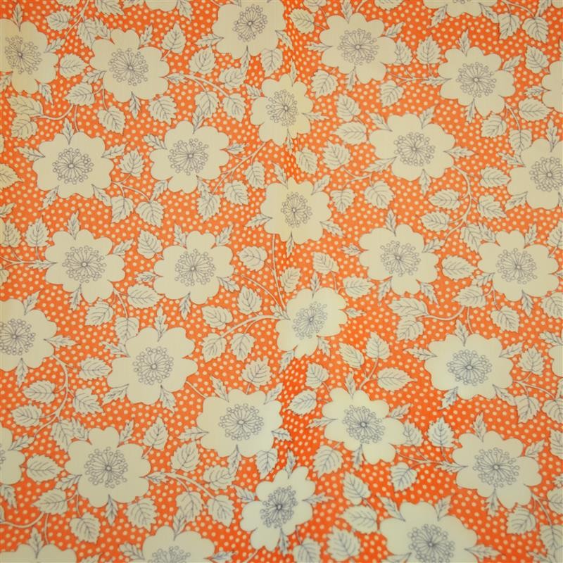 Fine Knitted Lycra Flower Background Orange - Ribes y Casals