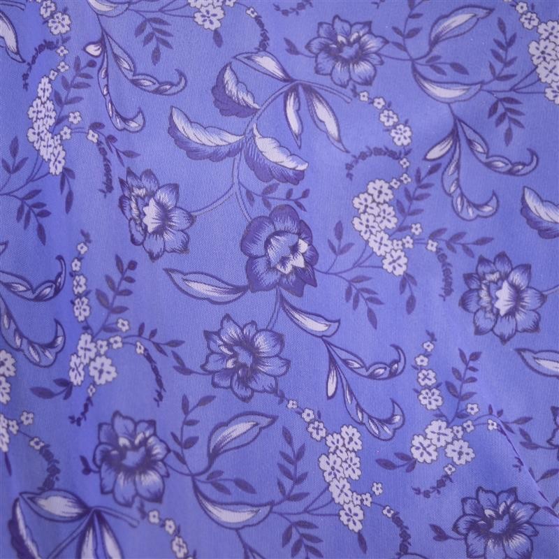 Blue Flowers Lycra Fine Knit - Ribes y Casals