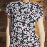 Viscose Mesh Daisies Green - Ribes y Casals
