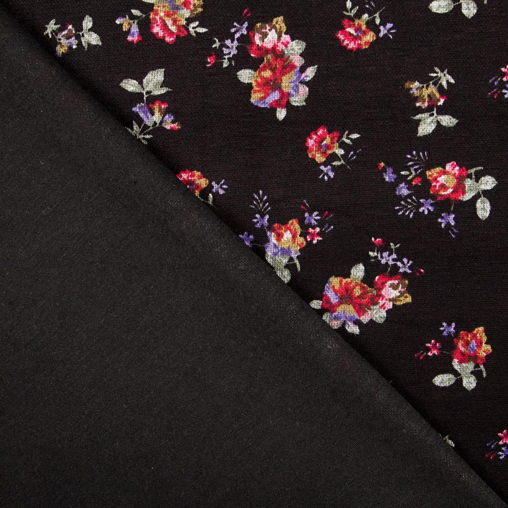 Black Cotton Cretonne Jersey - Ribes y Casals