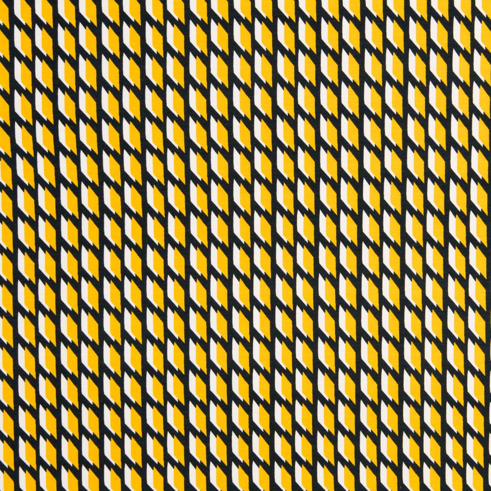 Jersey Viscose Geometric Yellow - Ribes y Casals