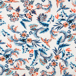 Tropical Parrots White Viscose Knit - Ribes y Casals