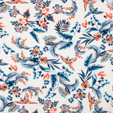 Tropical Parrots White Viscose Knit - Ribes y Casals
