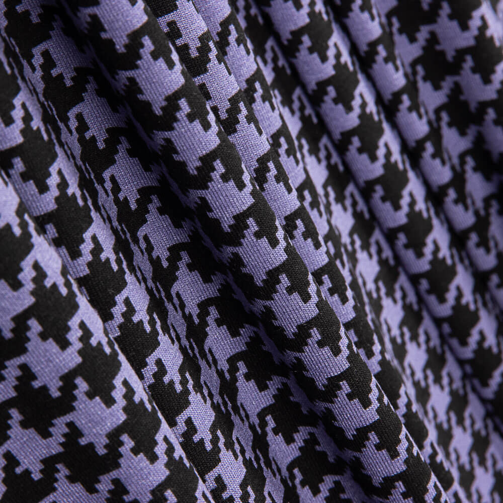 Purple Houndstooth Viscose Knit - Ribes y Casals