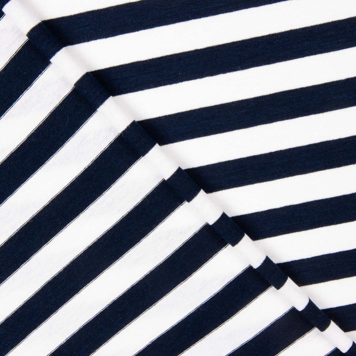 Navy Striped Viscose Knit 10mm - Ribes y Casals