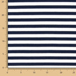 Navy Striped Viscose Knit 10mm - Ribes y Casals