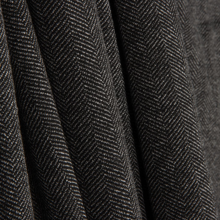 Marl grey and Black Vigoré Herringbone Knit, Two-Way Stretch - Ribes y Casals