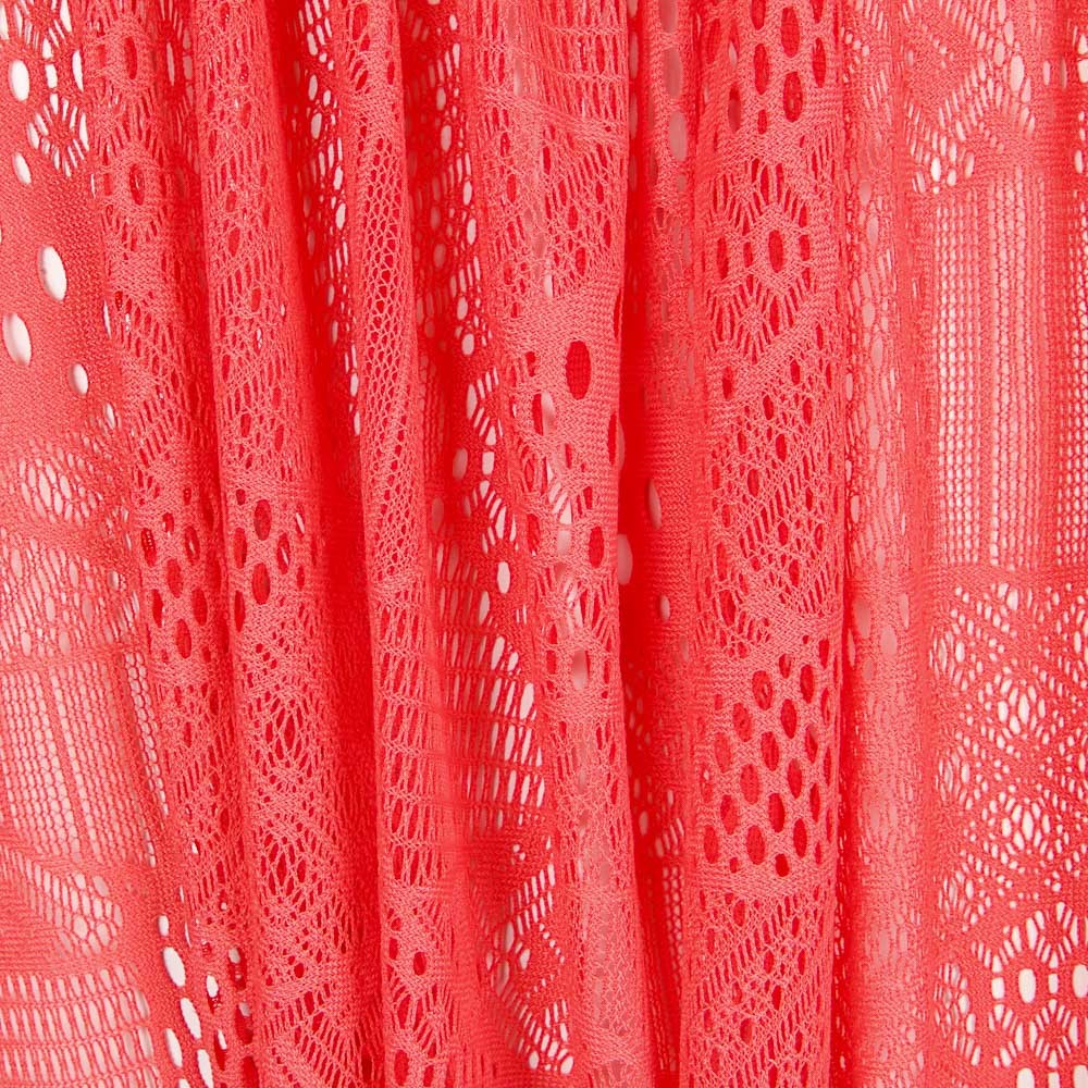 Lace Fabric Coral Red Patchwork - Ribes y Casals